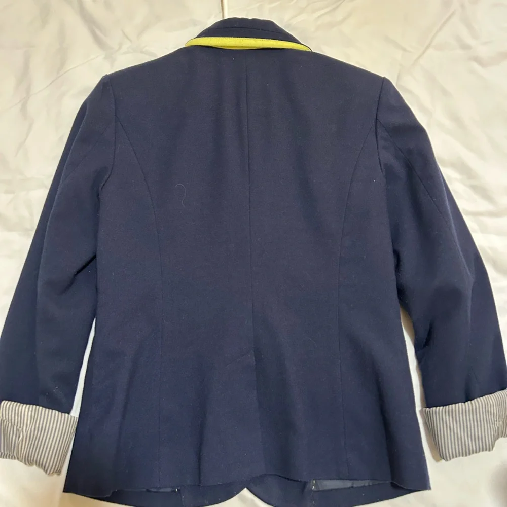 Merona Navy Blazer with Striped Cuffs - Picture 2 of 4